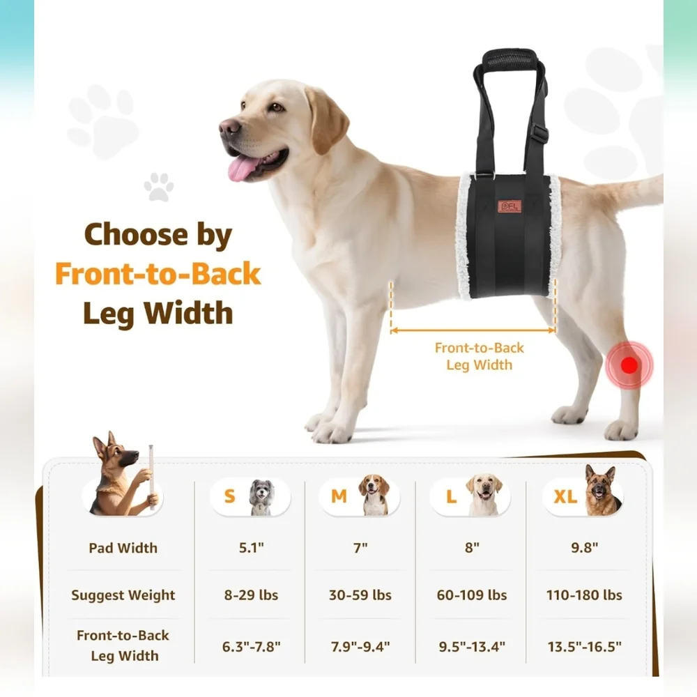 Pick for Life Dog lift Harness Adjustable Bag Sling Soft Pad for Dogs Size Large